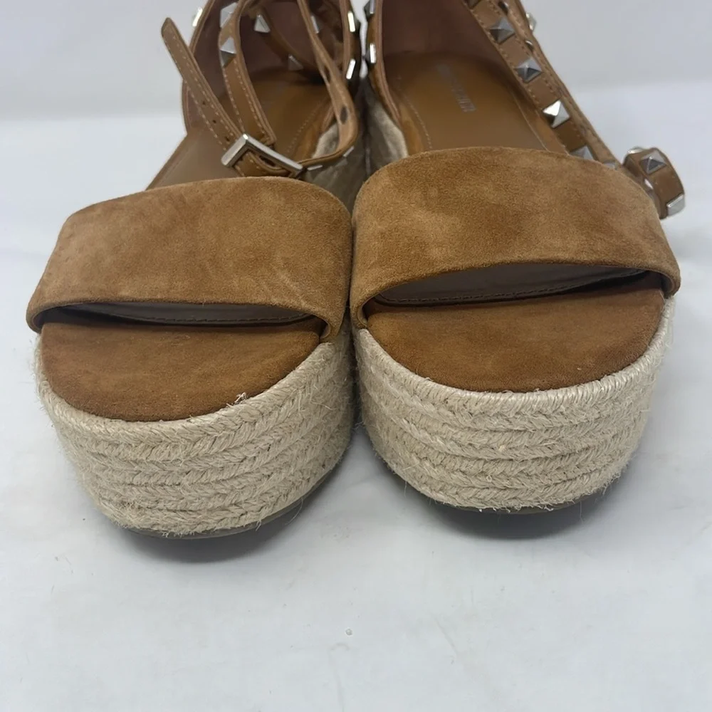 Marc Fisher Brown Suede Platform Studded Sandals Size 7.5 Excellent Condition